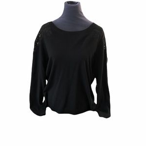 Sweater with Lace Shoulders